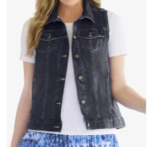 Woman Within Dark Denim Stretch Vest
